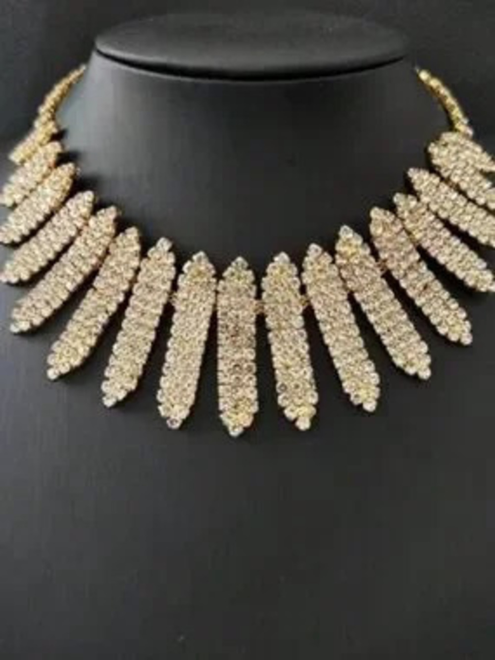 Gold Crystal Statement Collar Necklace